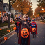 Single Orange Pumpkin Halloween Bag with Drawstring