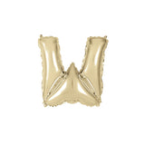 Gold Letter W Shaped Foil Balloon 14"