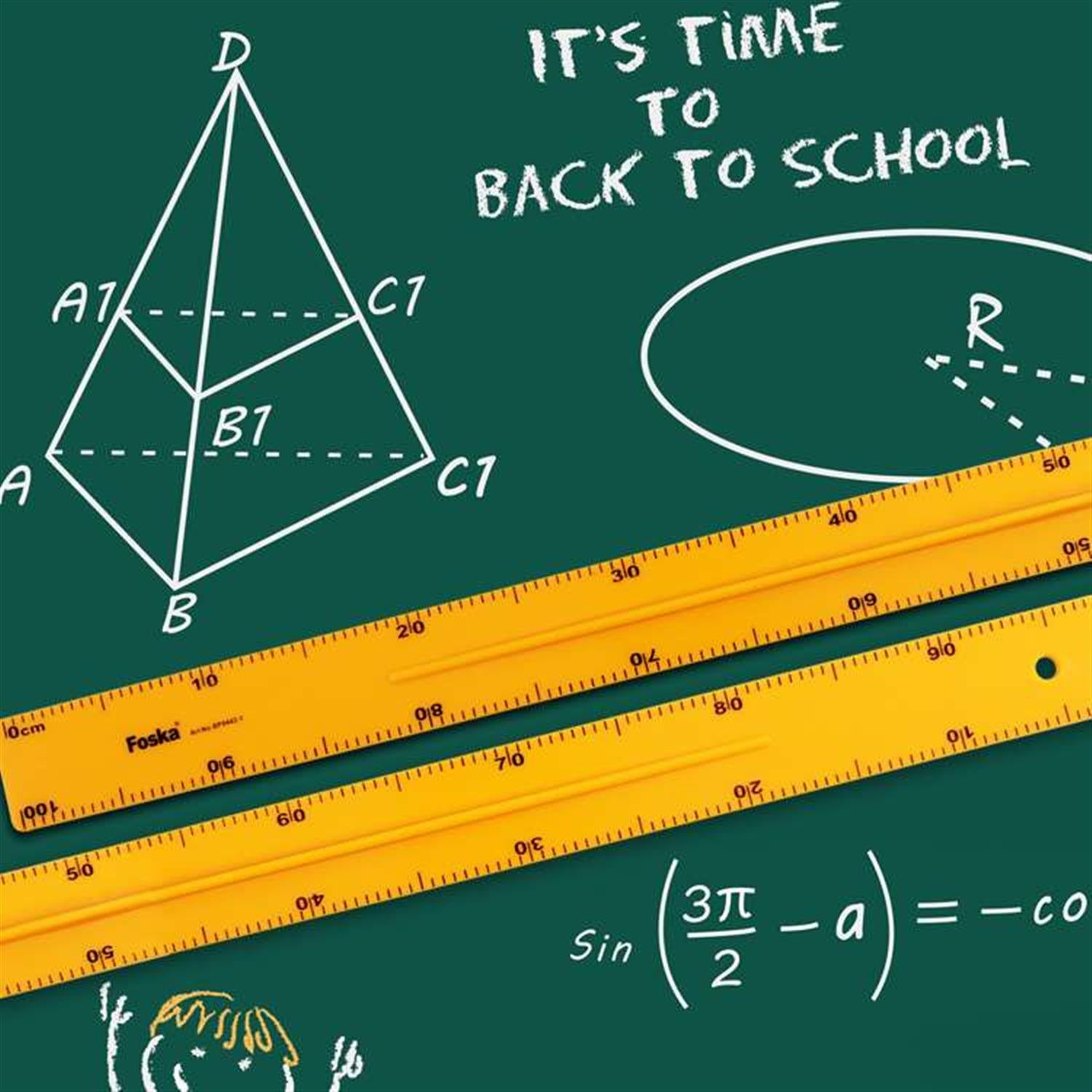 Non-Magnetic Classroom 100cm Plastic Ruler