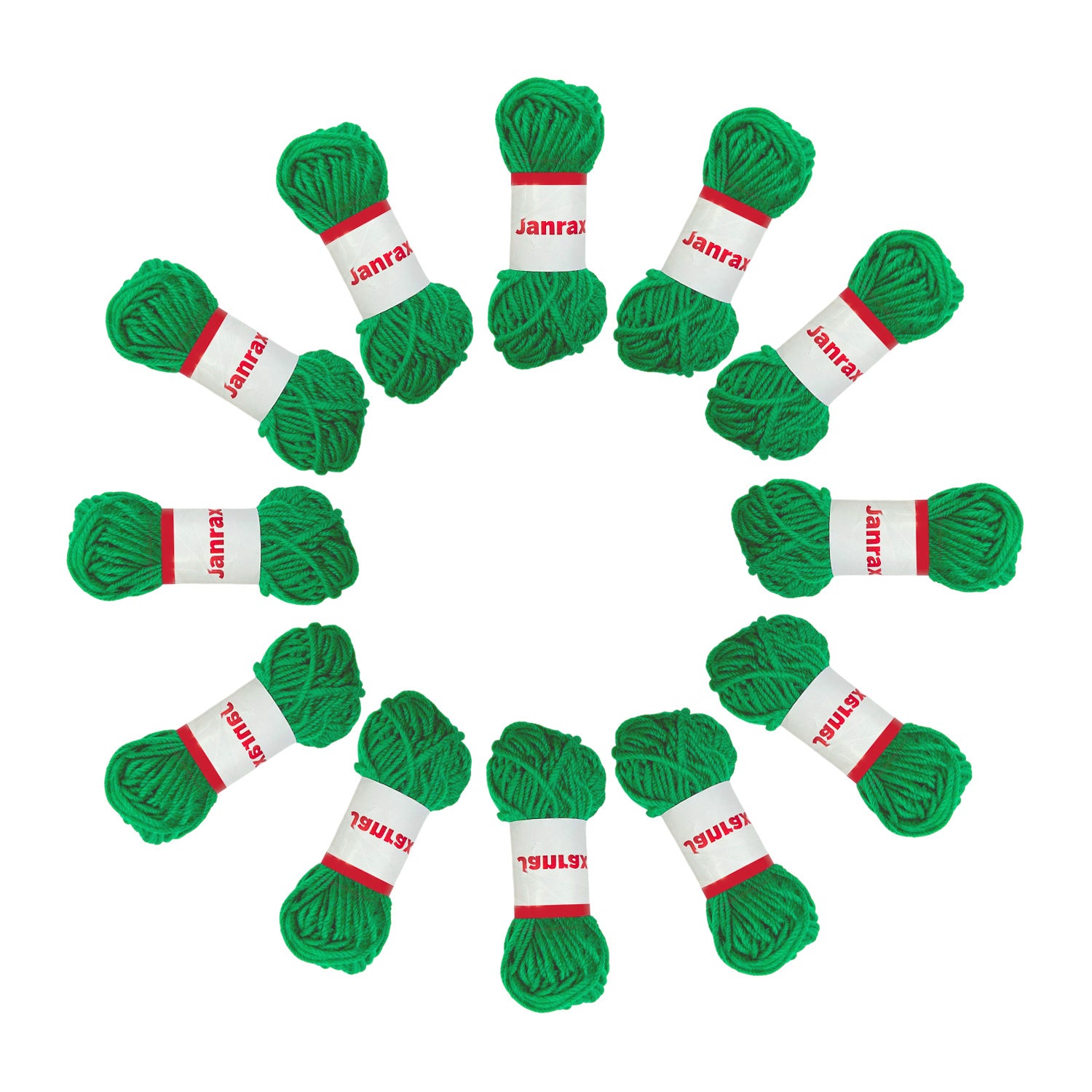 Green Acrylic Yarn Roll – 10g, 4 Strand 8 Ply Knitting Wool