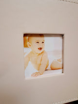 Christening Baby Shower Photo Album Cream Leather Style Silver Plated ABC Set Of 3