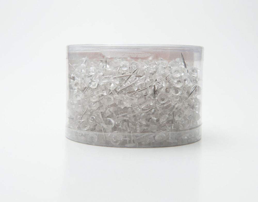 Pack of 1000 Janrax Clear Transparent Push Pins