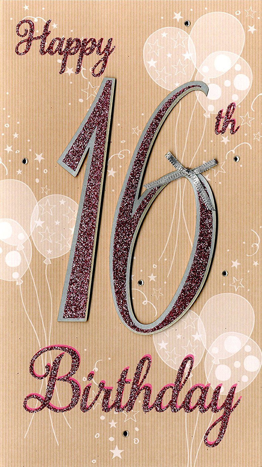 Happy 16th Birthday Hand-Finished Champagne Range Age 16 Female Greeting Card 