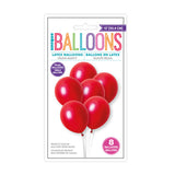 Pack of 8 Red Pearl Premium 12" Latex Balloons