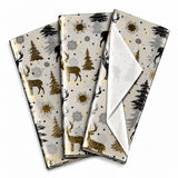 Pack of 5 Woodland Christmas Wonder Design 50 x 70 cm Luxury Foil Tissue Sheets - Reindeer, Snowflakes, Trees