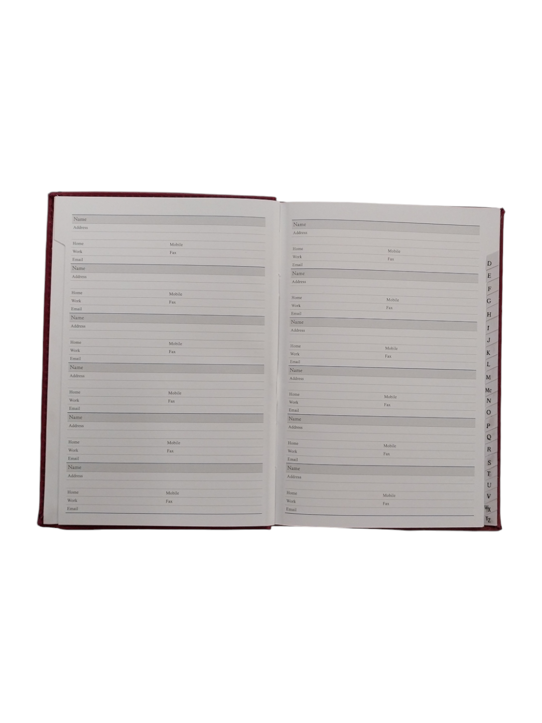 A5 Burgundy Address Book
