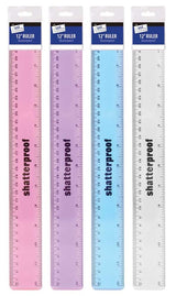 Single Just Stationery 12 inch Metallic Shatterproof Ruler