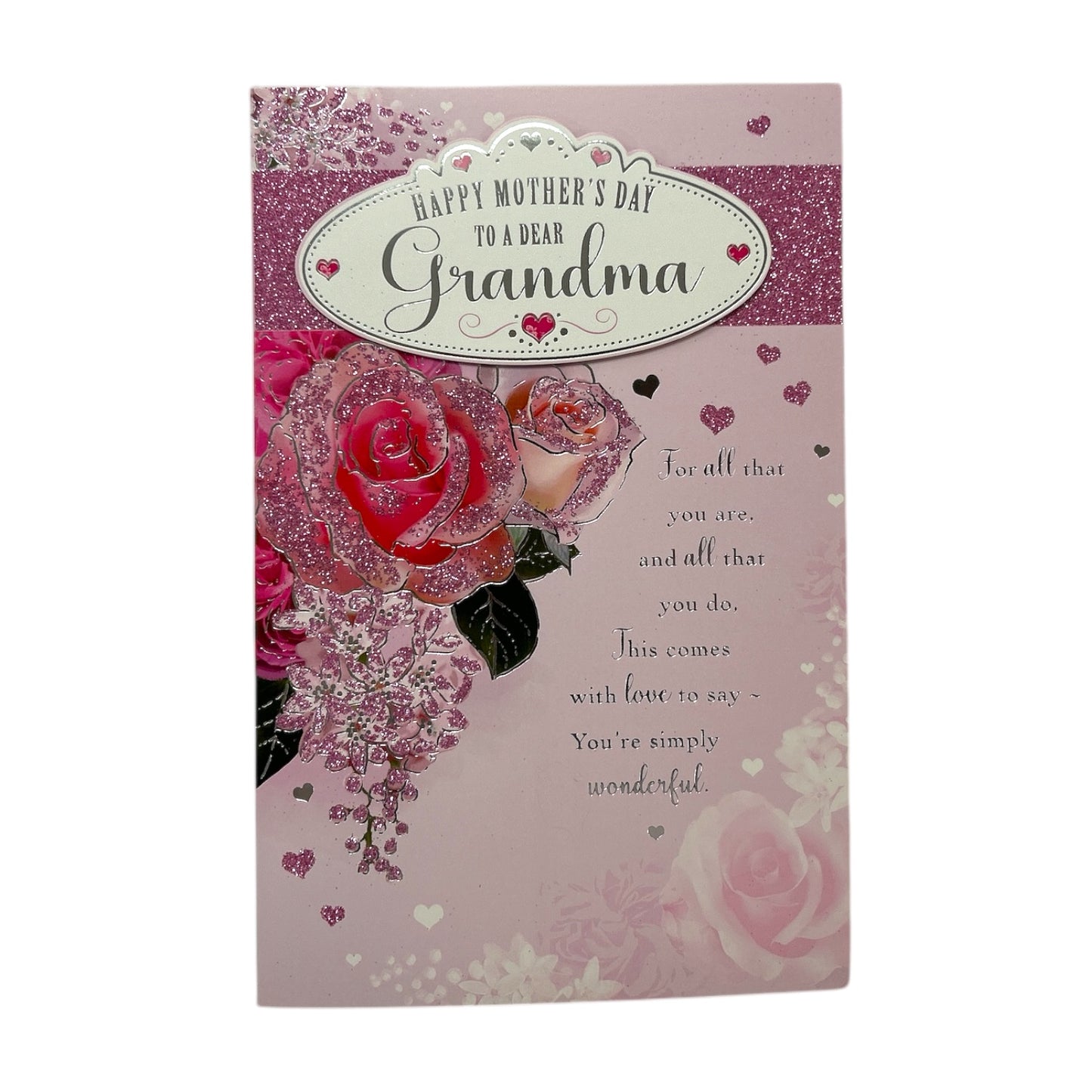 To Dear Grandma Beautiful Roses Design Pink Mother's Day Card