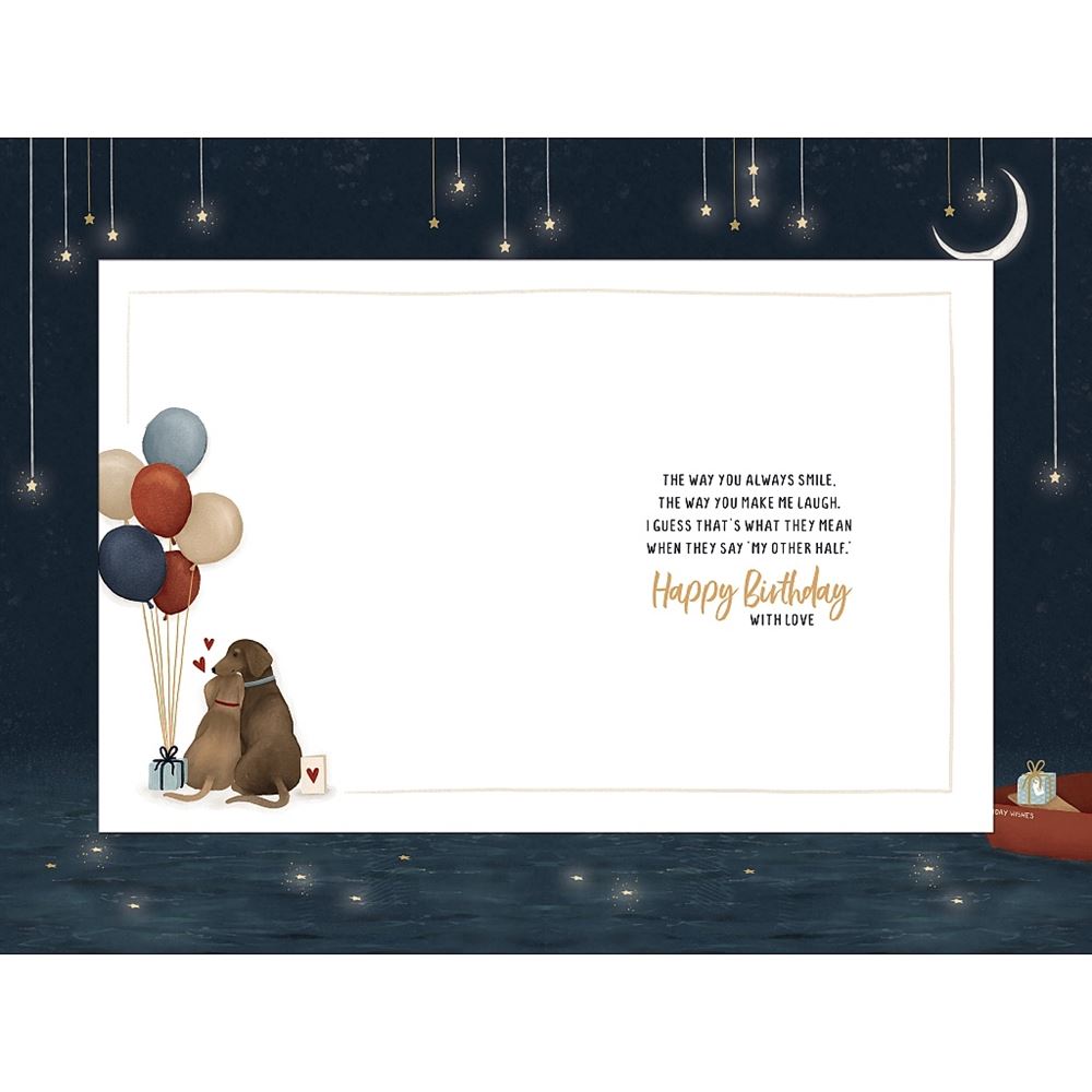 Partner Birthday Card Moon and Stars Design 