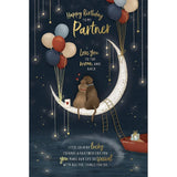 Partner Birthday Card Moon and Stars Design 