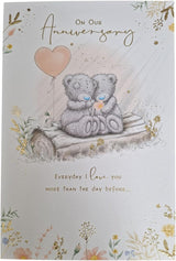 Bears Snuggling On Log Our Anniversary Card