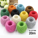Single 20m DIY Colorful Three Strand Hemp Rope Reel