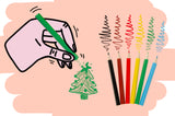 6 Pieces Christmas Colored Pencils 9cm