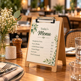 A5 5mm Thick Wooden Stand Folding Menu Clipboard