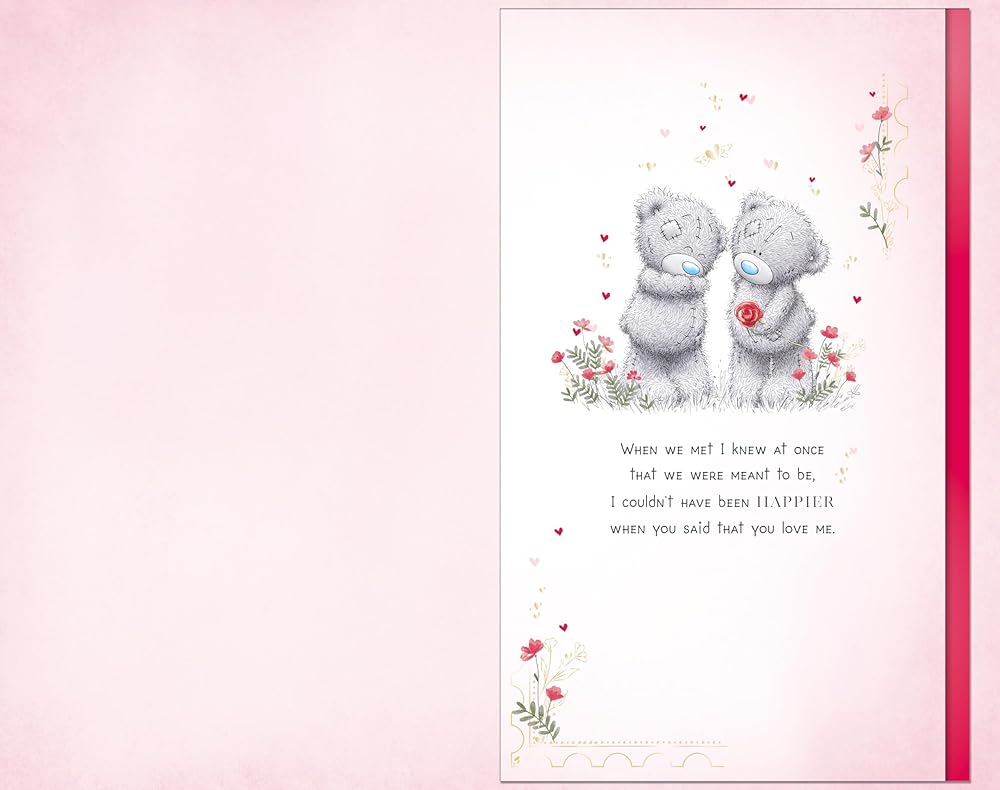 Bears Hugging Beautiful Girlfriend Luxury Handmade Valentine's Day Card {DC}