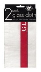 Pack Of 2 Globe Mill Textiles 100% Cotton Glass Cloths (Colour Of Strip May Vary) {DC}
