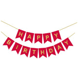 Red Happy Birthday Party Banner