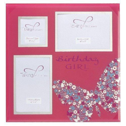 Talking Pictures, Razzle Dazzle, Shocking Pink, Birthday Girl, Collage, glass Photograph Frame. An ideal birthday gift for her (TP132BG).