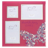 Talking Pictures, Razzle Dazzle, Shocking Pink, Birthday Girl, Collage, glass Photograph Frame. An ideal birthday gift for her (TP132BG).