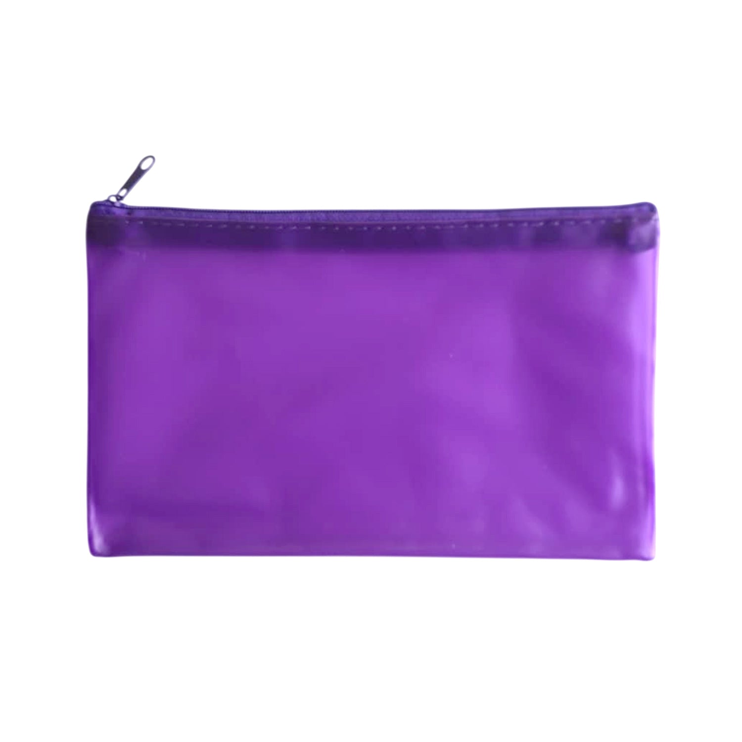 8x5" Frosted Purple Pencil Case - See Through Exam Clear Translucent