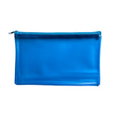 8x5" Frosted Blue Pencil Case - See Through Exam Clear Translucent