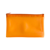 8x5" Frosted Orange Pencil Case - See Through Exam Clear Translucent