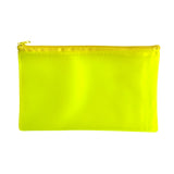 8x5" Frosted Yellow Pencil Case - See Through Exam Clear Translucent