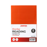 Pack of 8 A4 Plain Peach Dyslexia Overlay Reading Sheets – PET Material, Rounded Corners