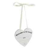 Bambino New Baby Silverplated Heart Plaque "Welcome to the World"
