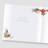 Gold Foiled Festive Heart Wreath Mum & Dad Christmas Card