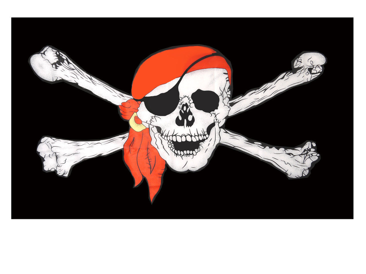 Jolly Roger with scarf Flag 5ft X 3ft