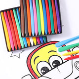 Pack of 24 Assorted Colour Triangular Erasable Plastic Crayons