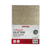 Pack of 10 A4 Light Gold Glitter EVA Foam Sheets