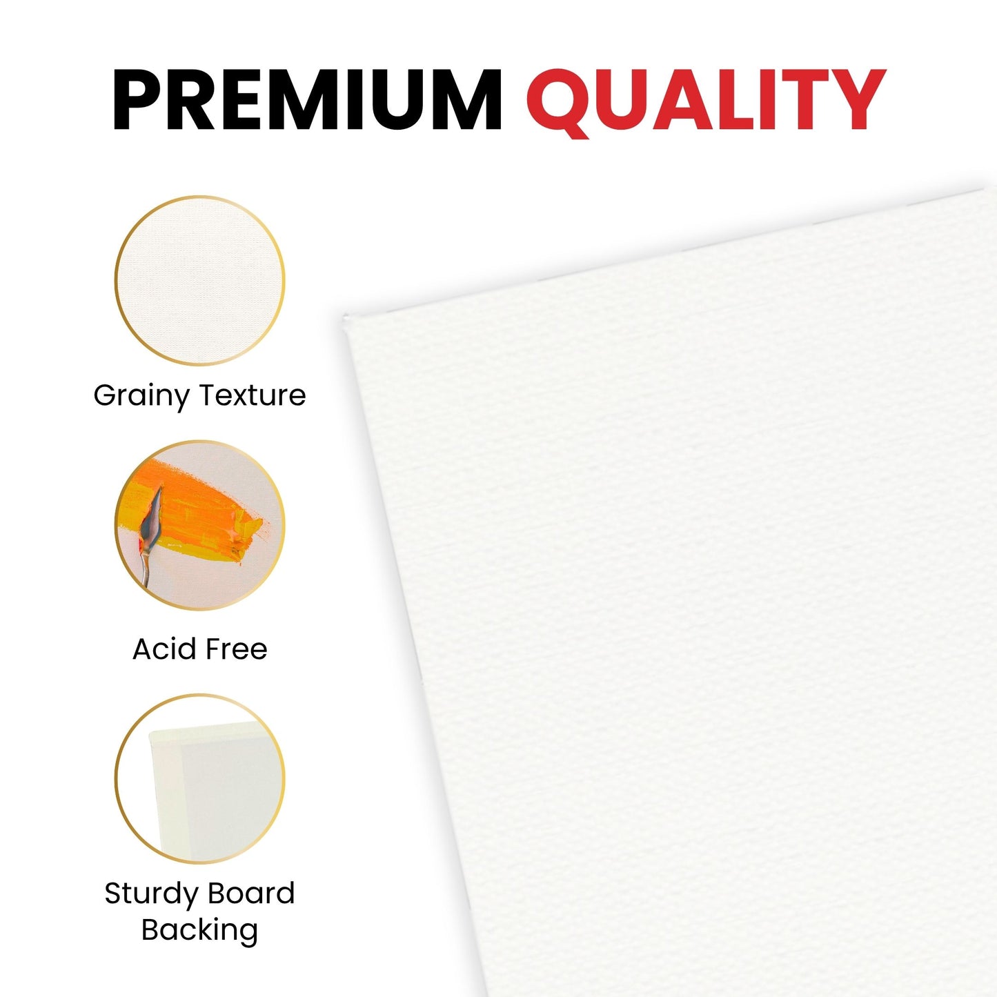 20x20cm Blank White Flat Stretched Board Art Canvas By Janrax