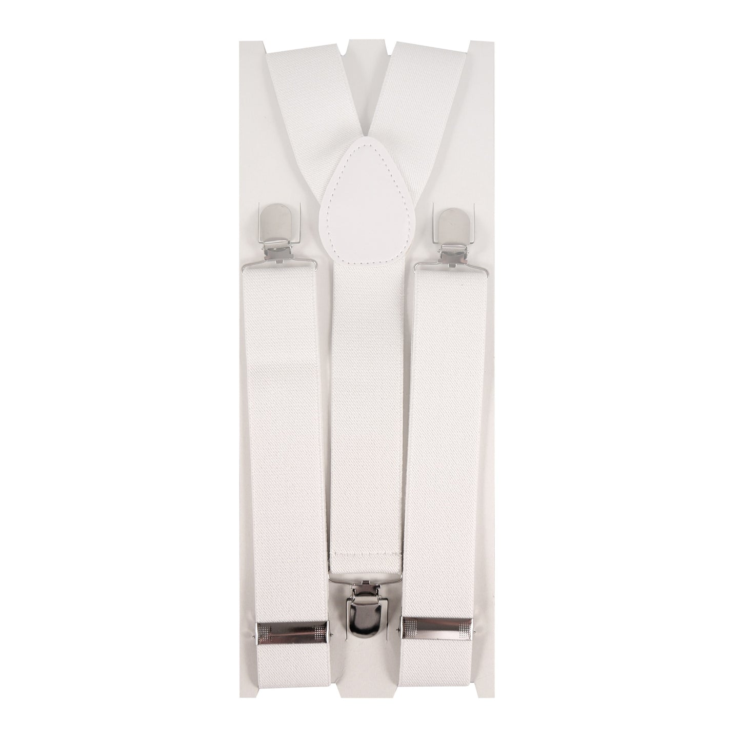 Henbrandt X Shape Trouser Braces White With Strong Metal Clips {DC}