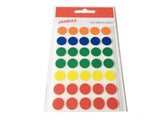 Pack of 140 Assorted Colour 13mm Round Labels - Stickers