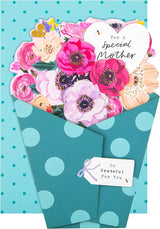 Fold Out Bouquet of Flowers Design Special Mother 3D Attachment Mothers Day Card