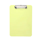 A4 Pastel Yellow Plastic Clipboard with Metal Clip and Round Corner