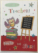 Thank You Teacher Card Owl Design
