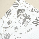Pack of 10 Birthday Luxury Silver Metallic Plastic-Free 18gsm Tissue Paper Sheets 50x70cm