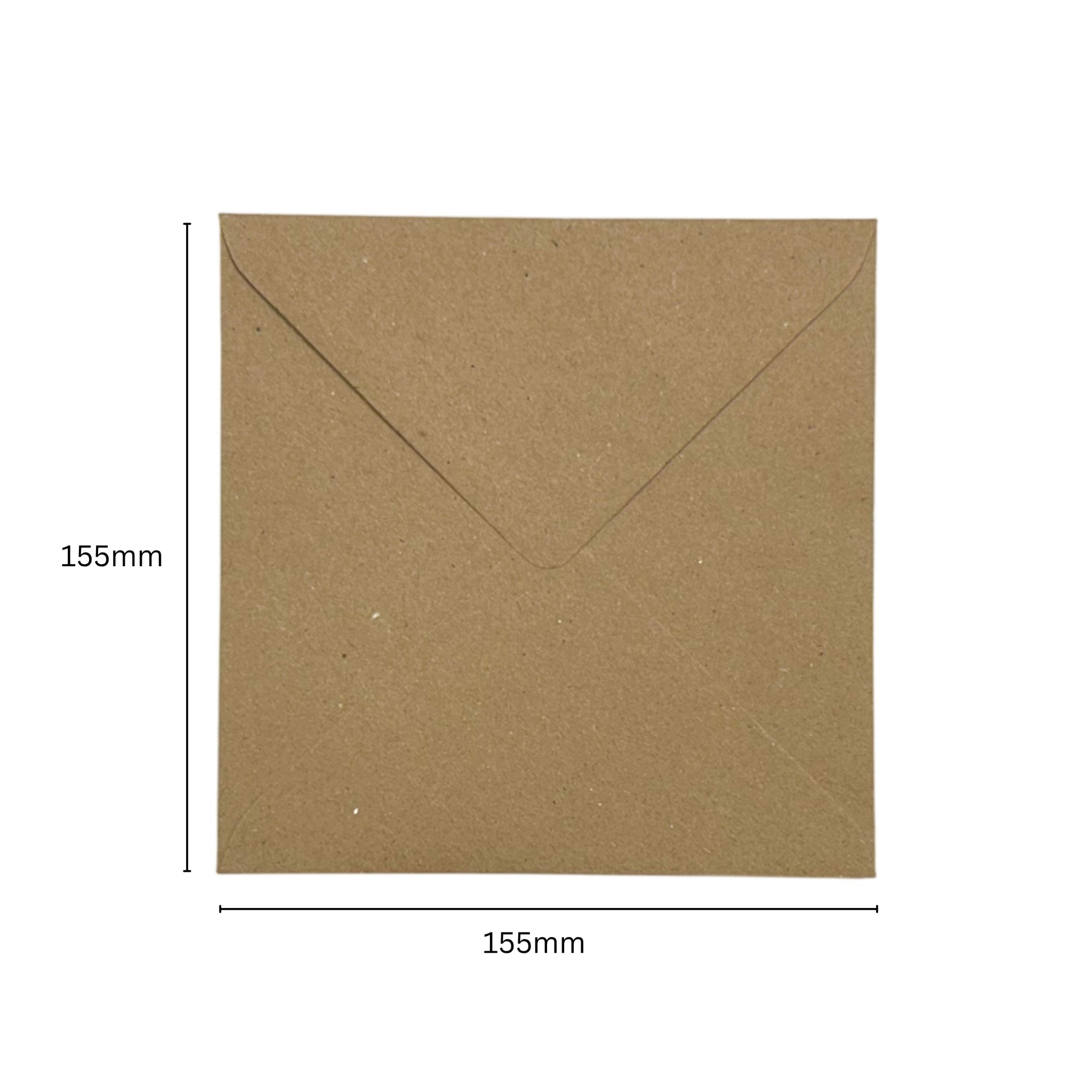 Pack of 50 Eco Kraft Recycled 110gsm 155x155mm Gummed Envelopes