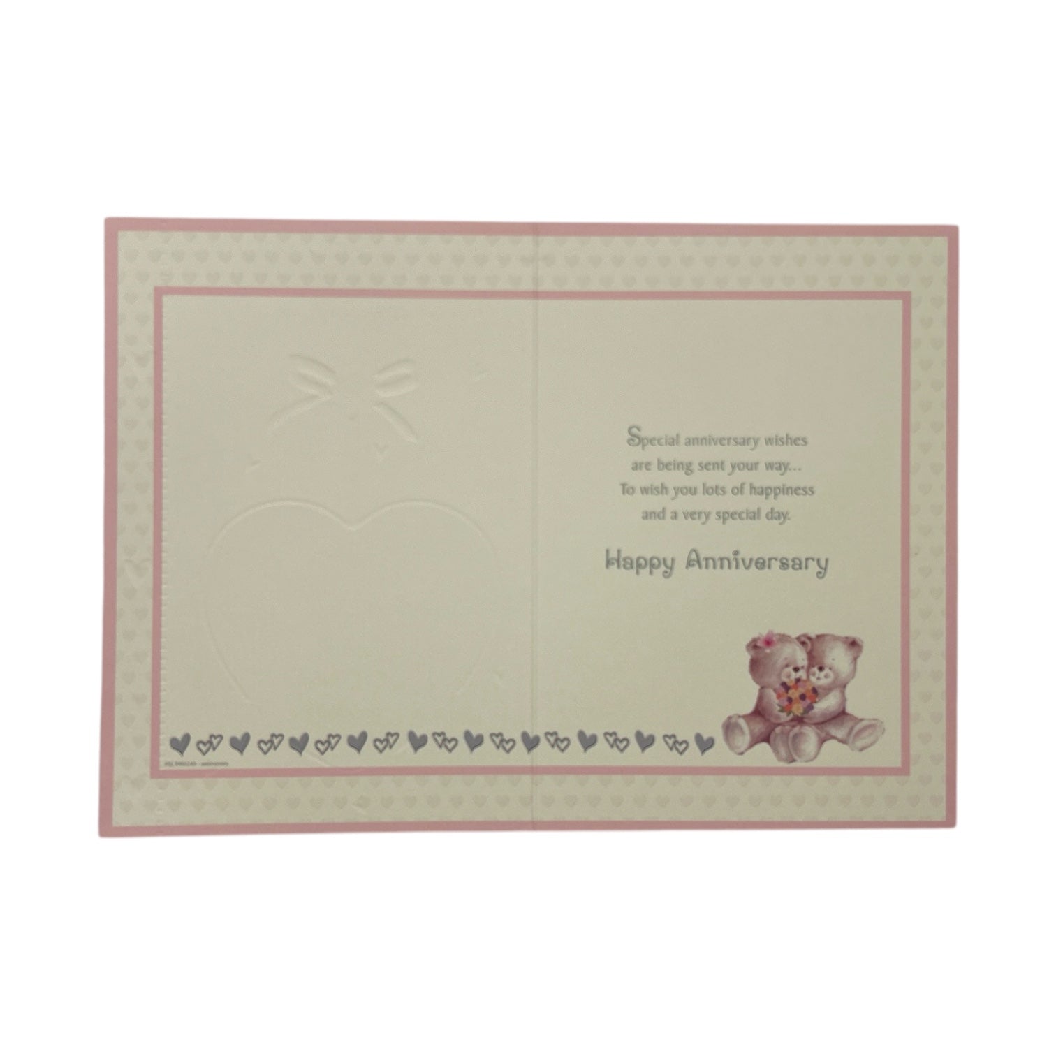 Son and Daughter-in-law Cute Teddies In Purple Heart Anniversary Card