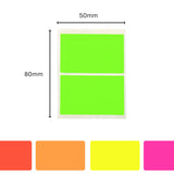 Pack of 8 Fluorescent Orange 50x80mm Rectangular Labels