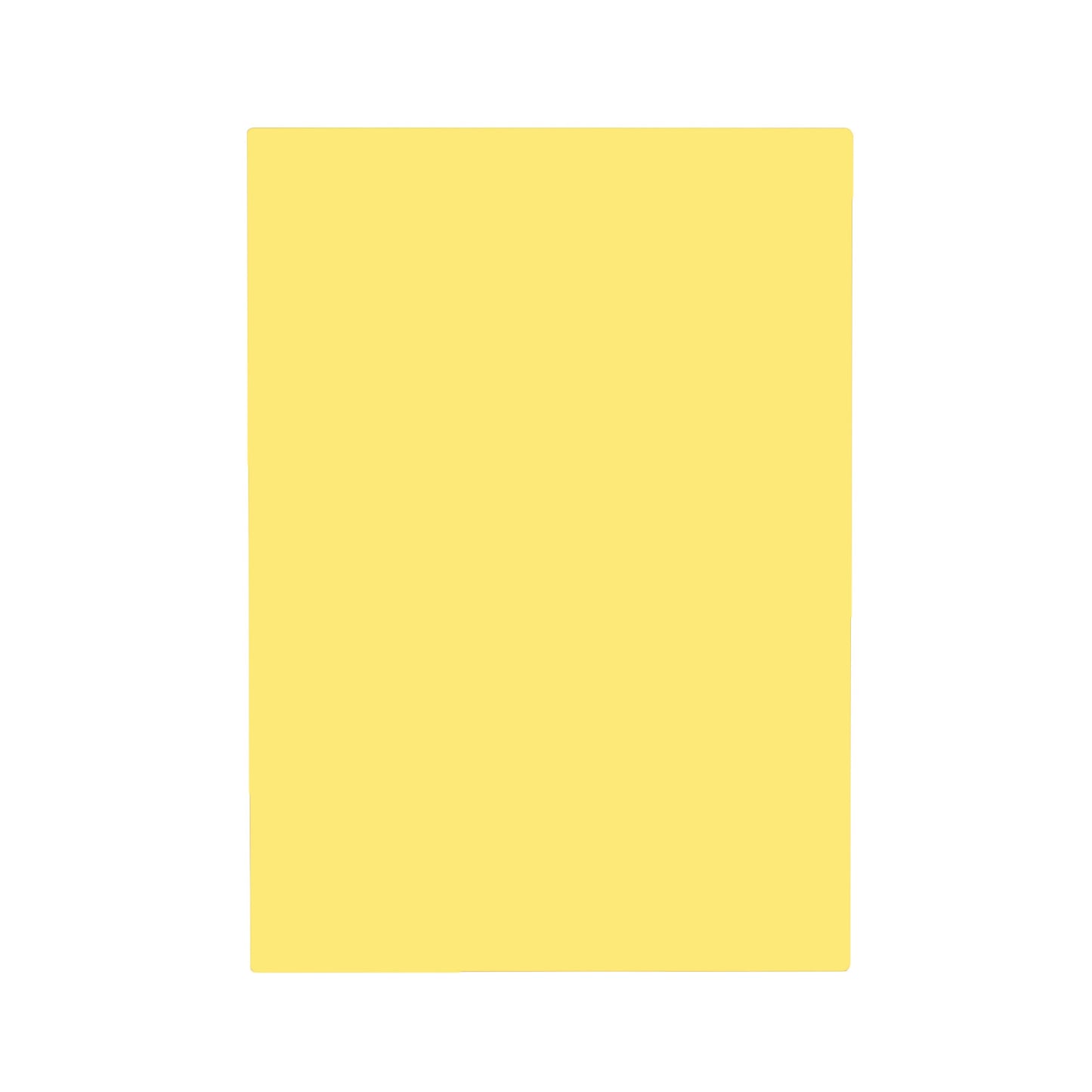 Pack of 8 A5 Plain Yellow Dyslexia Overlay Reading Sheets – PET Material, Rounded Corners