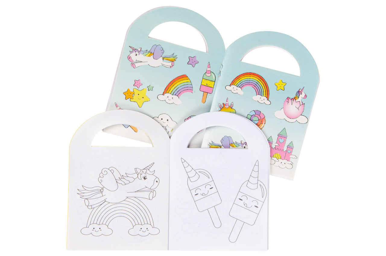 Unicorn Coloring Mini Book with Stickers
