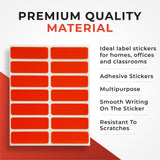 Pack of 98 Red 12x38mm Rectangular Labels - Adhesive Stickers