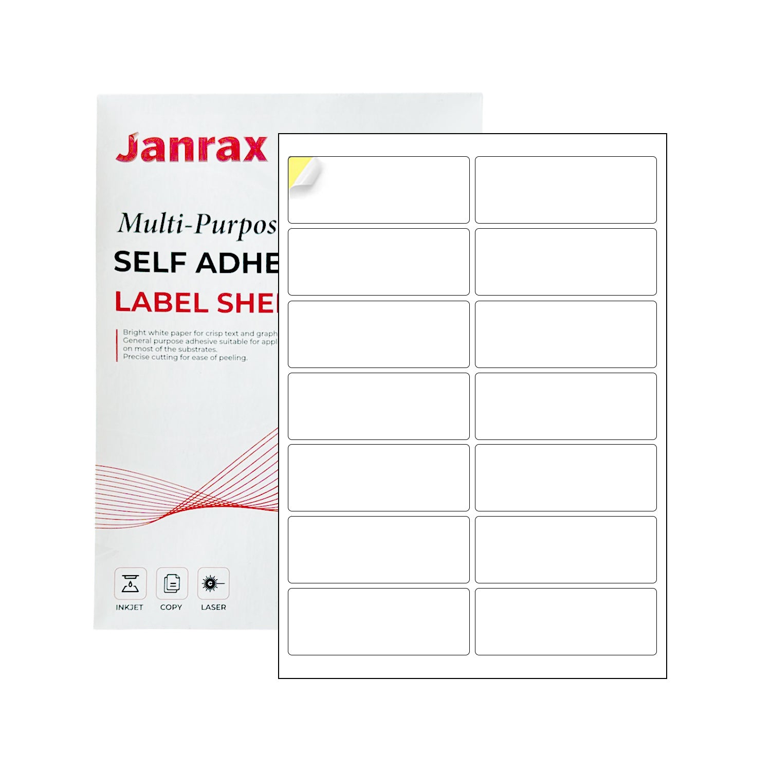 Pack of 1400 White 99x38mm Self Adhesive Labels (14 Labels per A4 Sheet)