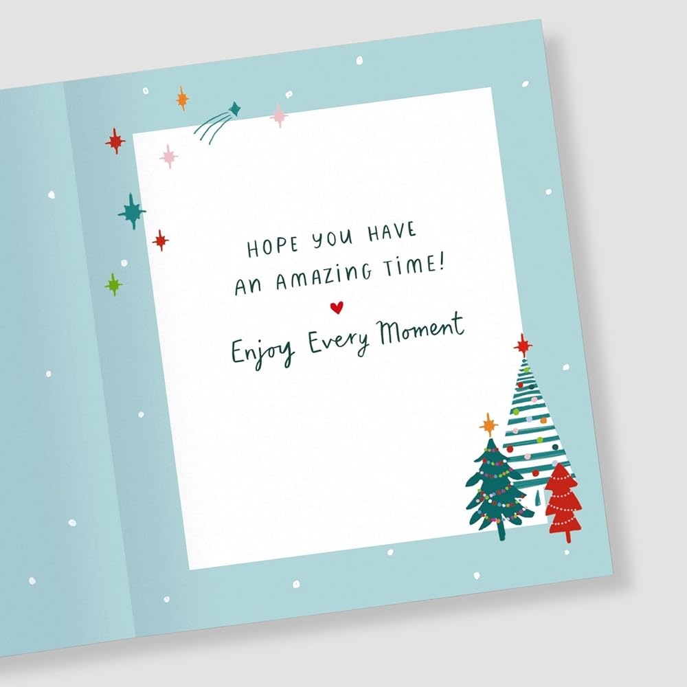 Artistic Festive Trees Son & Daughter In Law Christmas Card
