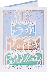 Son Birthday Card Laser Cut Cake Design 