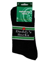 Daddy's Socks Mens Personalised Pair Black & Green One Size Christmas Gift Daddy {DC}